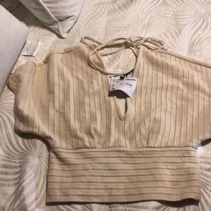 Beige Zara crop shirt